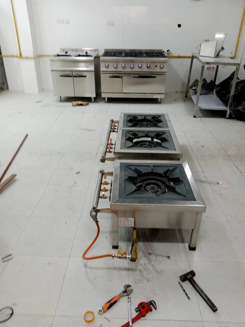 Industrial burners & gas range install
