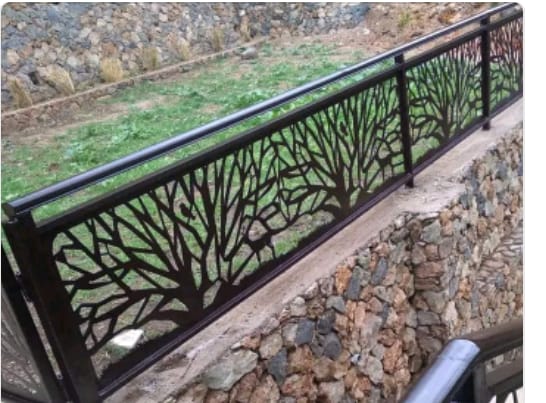 CNC Laser Cut Railing — Tree Design
