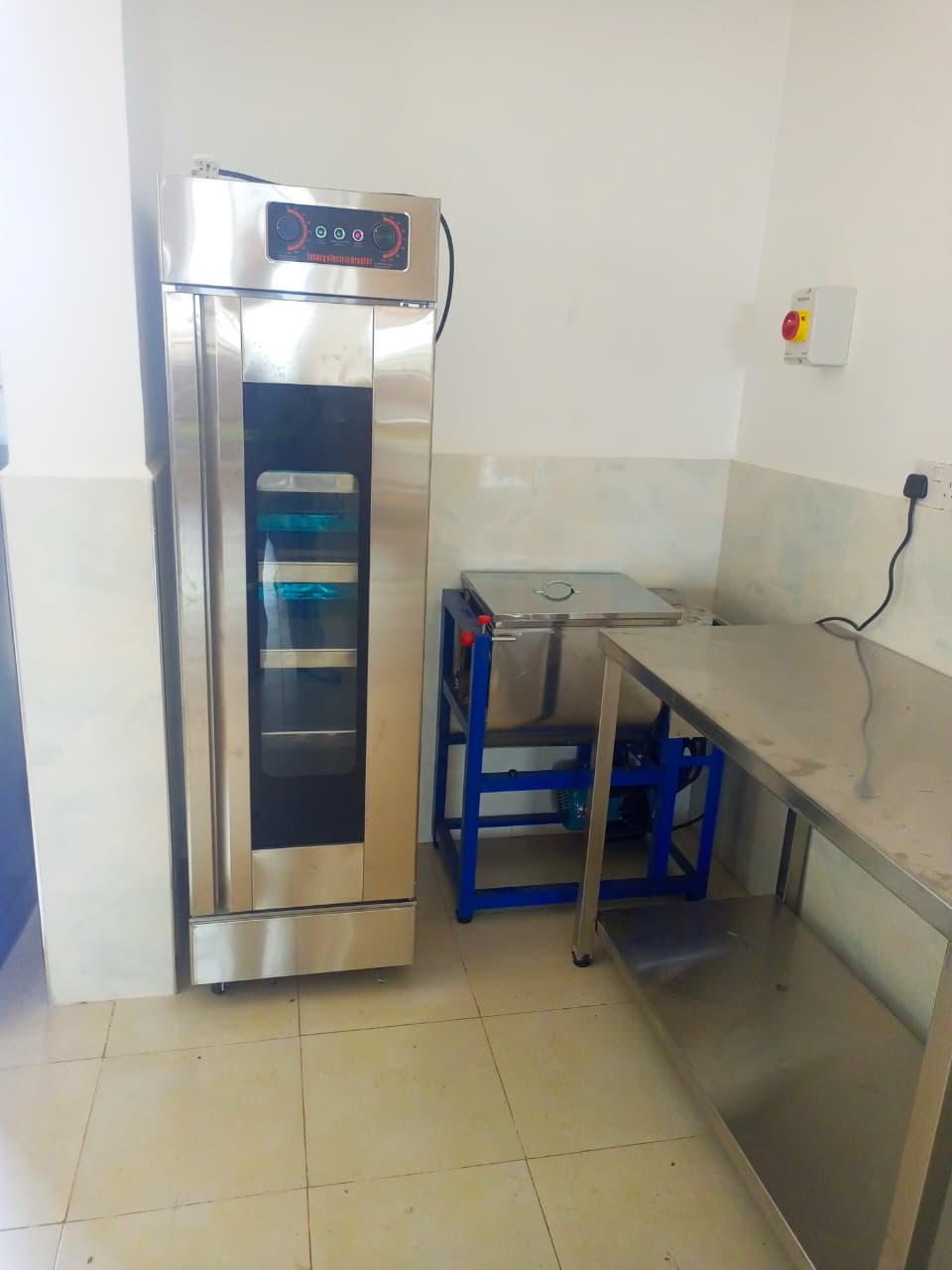 Stainless proofer & prep station install